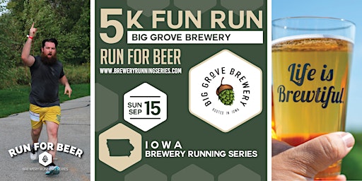 Hauptbild für 5k Beer Run x Big Grove Brewery | 2024 Iowa Brewery Running Series