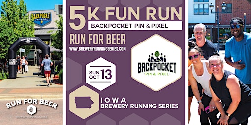 5k Beer Run x Backpocket Pin & Pixel | 2024 Iowa Brewery Running Series
