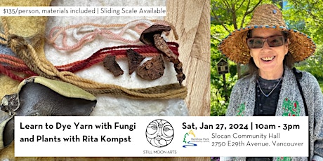 Imagem principal do evento Learn to Dye Yarn with Fungi & Plants with Rita Kompst