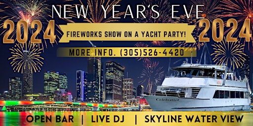 Primaire afbeelding van #1 YACHT PARTY MIAMI  -   NEW YEAR’S EVE FIREWORKS SHOW 2024