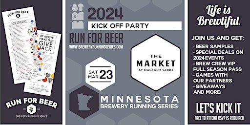 Imagen principal de BRS x 2024 Kick Off and Partner Party | MN Brewery Running Series