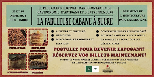 Image principale de Table des auteurs -  La Fabuleuse Cabane-à-Sucre | Le Salon d'Ottawa 2024