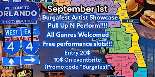 Imagem principal do evento burgafest Artist showcase September 1st (All Genres Welcomed)