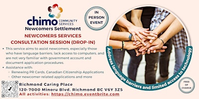 Primaire afbeelding van Newcomers Services Consultation Session (Drop-In)