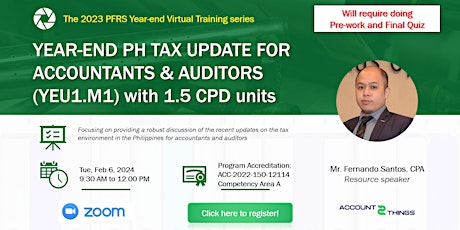 YEU1.M1 Year-end PH Tax Update for accountants & auditors (1.5 CPD units) primary image