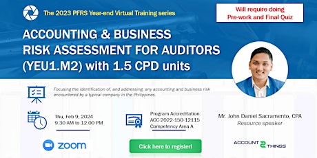 YEU1.M2Accounting & business risk assessment for auditors (1.5 CPD units) primary image