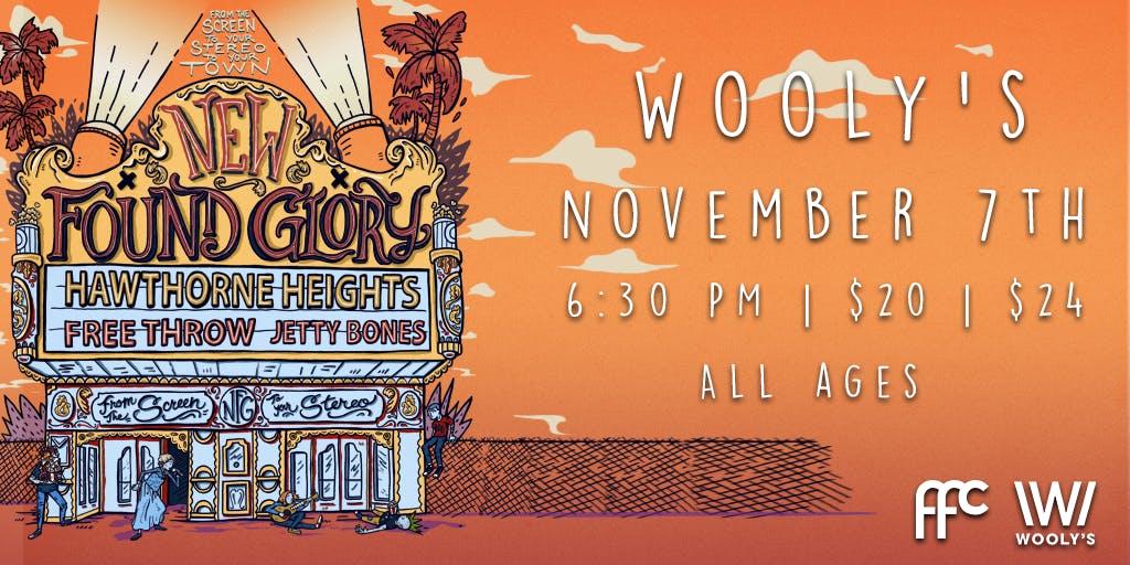 New Found Glory Tickets Wooly’s Des Moines, IA November 7th