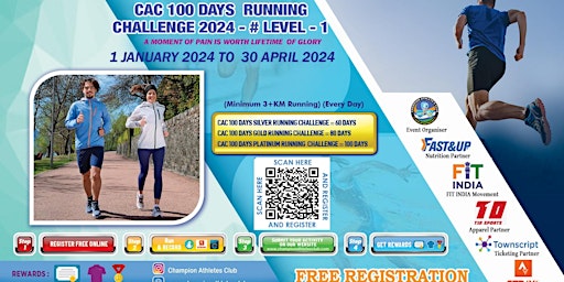 CAC 100 DAYS RUNNING CHALLENGE 2024 #LEVEL 1 primary image