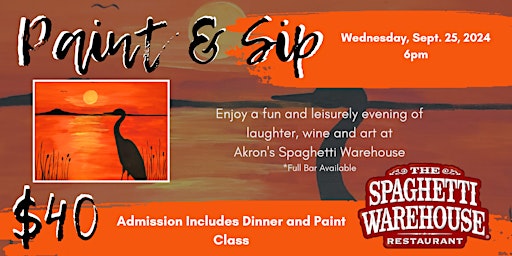 Imagen principal de Crane at Sunset Paint and Sip