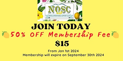 NOSC HALF YEAR Membership Jan 1 '24 - Sep 30 '24 primary image