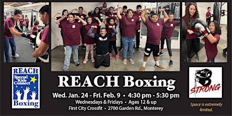 REACH Boxing - Wednesdays & Fridays - Monterey - Winter 2024 (Ages 12 +) primary image