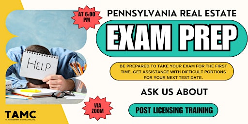 Free Pennsylvania Real Estate Exam Prep hosted by TAMC primary image