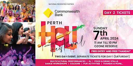 Holi Festival Perth - 7th April 2024 - FREE Entry & Thandai** primary image