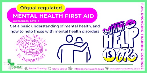 Primaire afbeelding van Mental Health First Aid, Level 1 - Awareness Course (Face to Face)