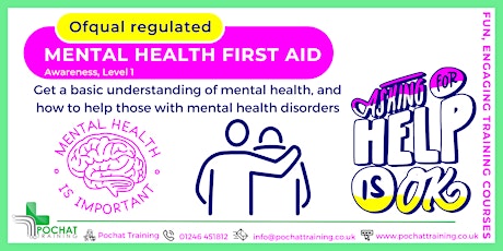 Mental Health First Aid, Level 1 - Awareness Course (Face to Face)