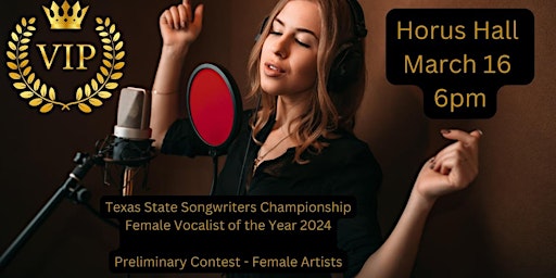 Texas State Songwriters Championship Female Songwriter of The Year Comp primary image