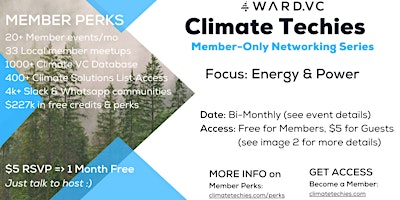 Bi-Monthly Networking: Power/Energy Generation & Storage (Member-Only)
