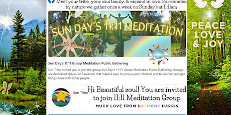 Meditation 11:11 Group Gathering Sun Day's