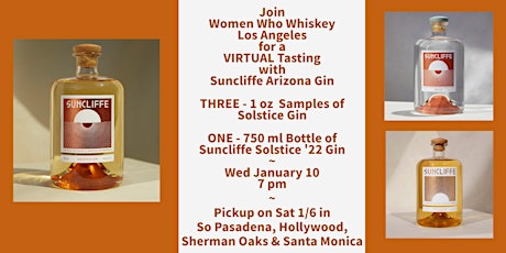 Hauptbild für Suncliffe Arizona Gin VIRTUAL Tasting w/ 750 ml Bottle!