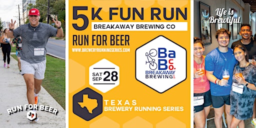 Imagen principal de 5k Beer Run x Breakaway Brewing | 2024 Texas Brewery Running Series