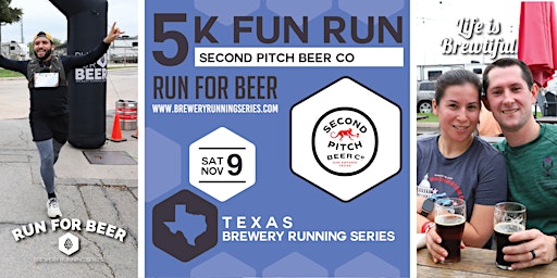 Image principale de 5k Beer Run x Second Pitch Beer Company | 2024 Texas Brewery Running Series