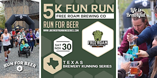 Primaire afbeelding van 5k Beer Run x Free Roam Brewing | 2024 Texas Brewery Running Series
