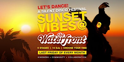 Primaire afbeelding van SUNSET VIBES SILENT DISCO @ THE WATERFRONT / VENICE BEACH