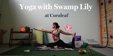 Women in Weed Yoga with Swamp Lily at Curaleaf in South Tampa