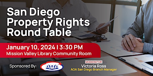 Primaire afbeelding van San Diego County Property Rights Roundtable - Networking Event
