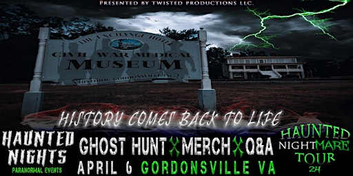 Imagem principal do evento Haunted Nights Paranormal Events Presents "A Night At The Exchange Hotel"