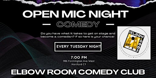 Primaire afbeelding van Tuesday Night Open Mic At Elbow Room Comedy Club