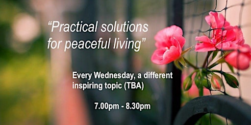 Practical solutions for peaceful living - every Wednesday a different topic  primärbild