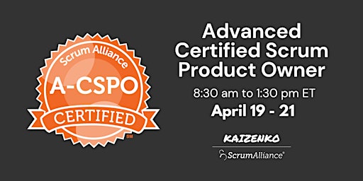 Advanced Certified Scrum Product Owner (A-CSPO) primary image
