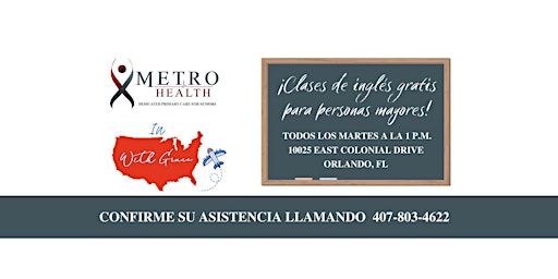 Imagem principal de Clases de ingles/English Class Tuesday 1pm  MetroHealth of East Orlando