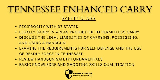 Imagen principal de TN Enhanced Carry Permit Safety Class