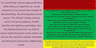 Imagem principal de Free Dinner & A Movie Discussion Series presented by Oakland Greens