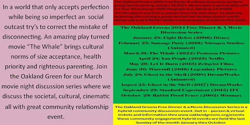 Free Dinner & A Movie Discussion Series presented by Oakland Greens primary image