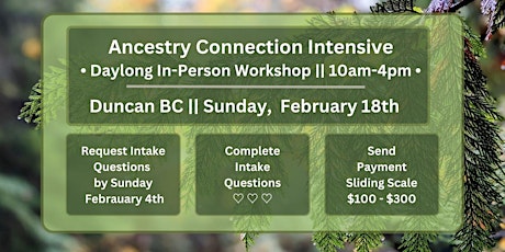 Ancestral Connection Intensive || Daylong In-person Workshop - Duncan BC  primärbild