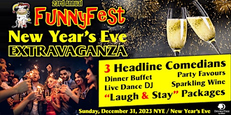 New Year's Eve Comedy, Dinner, Dance Party - Sun. December 31, 2023-Calgary primary image