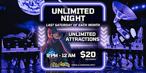Unlimited Night | Zap Zone Brighton primary image