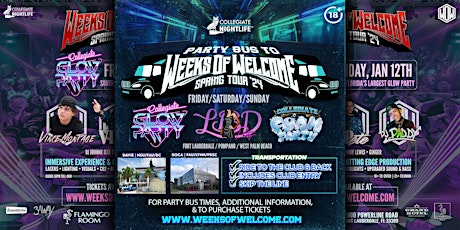 Collegiate Glow Party Bus  to Flamingo Room  Fort Lauderdale | Friday 1/12 primary image