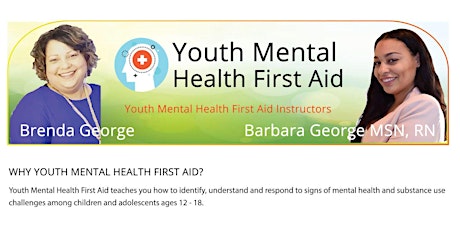 Youth Mental Health First Aid Blended Virtual ZOOM Training