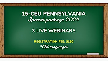 15-CEU PENNSYLVANIA PACKAGE (*All languages) LIVE WEBINARS primary image