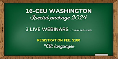 Image principale de 16-CEU WASHINGTON PACKAGE (*All languages) LIVE WEBINARS