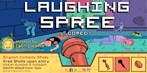 Imagem principal do evento Laughing Spree: English Comedy on a BOAT (FREE SHOTS) 02.04. w/ Tera Comedy