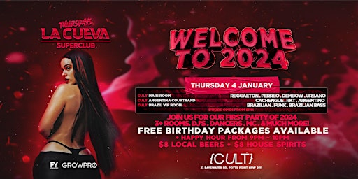 Imagen principal de La Cueva Superclub Thursdays | SYDNEY | THU 4 JAN  | WELCOME TO 2024