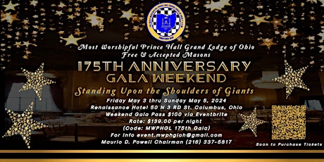 Most Worshipful Prince Hall Grand Lodge of Ohio 175th Anniversary Gala