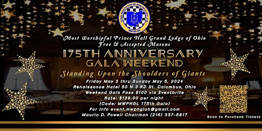 Image principale de Most Worshipful Prince Hall Grand Lodge of Ohio 175th Anniversary Gala