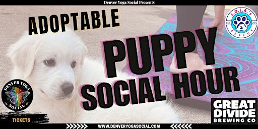 Imagem principal do evento Adoptable Puppy Social Hour at Great Divide Bar