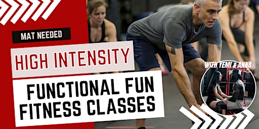 Primaire afbeelding van High Intensity Fun Fitness Classes for Adults of all ages